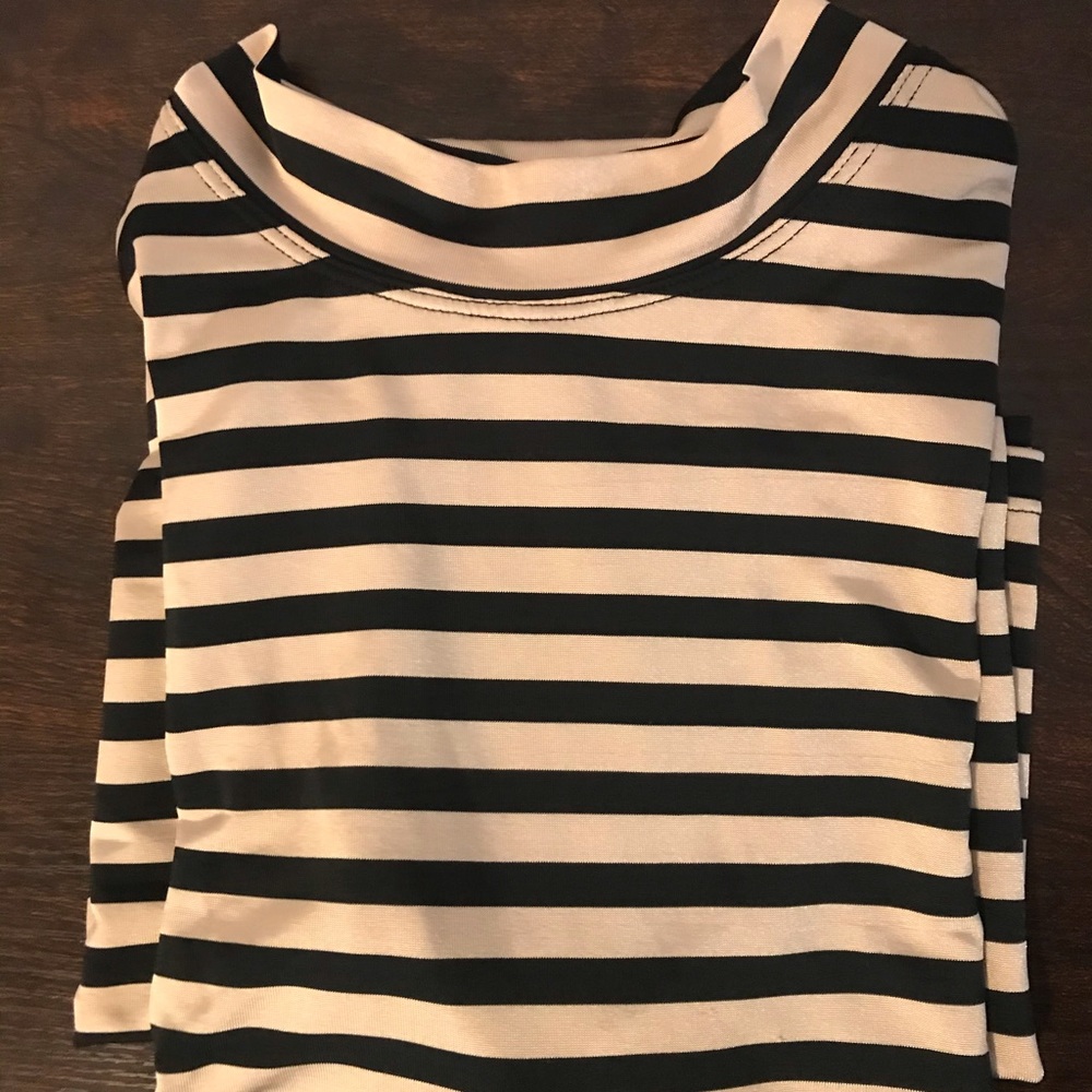 Mockneck striped dress